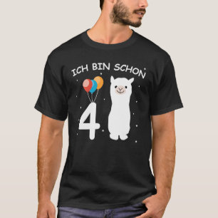 T-shirt Enfants 4e anniversaire fille Ich bin schon 4 ans