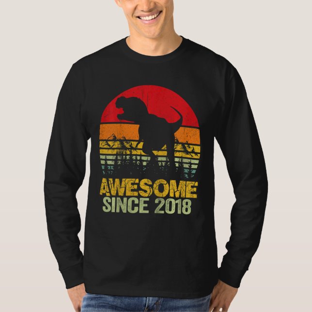T-shirt Enfants 4e anniversaire garçon Dinosaur Rex 4 ans  (Devant)