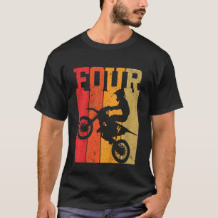 T-shirt Enfants 4e anniversaire Garçons 4 Vélo Quatre Dirt