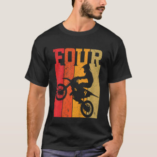 T-shirt Enfants 4e anniversaire Garçons 4 Vélo Quatre Dirt