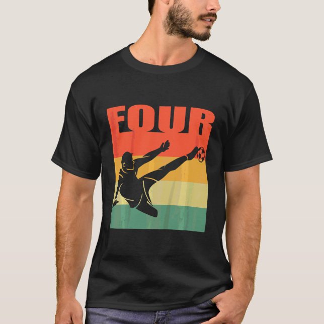T-shirt Enfants 4e anniversaire pour garçons Fille 4 ans F (Devant)