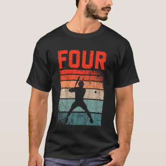 T-shirt Enfants 4e anniversaire Retro Baseball 4 ans Garço