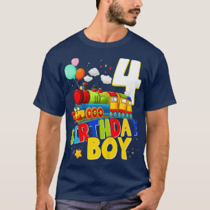 T-shirt Enfants 4e anniversaire Train Boys 4 ans Im