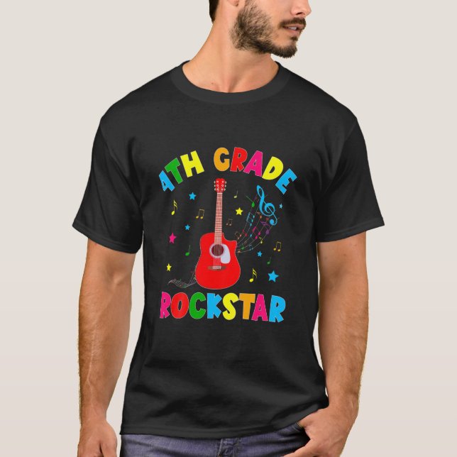 T-shirt Enfants 4E Classe Rockstar Guitare Électrique Reto (Devant)
