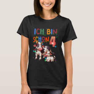 T-shirt Enfants 4ème Anniversaire Garçons Vache Fête d'ann