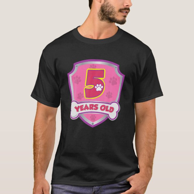 T-shirt Enfants 5 Ans 5E Anniversaire Patrol Party Garçons (Devant)