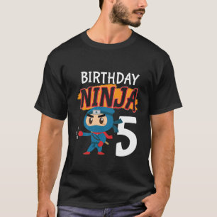T-shirt Enfants 5 Ans 5E Ninja Anniversaire Jeu de garçons