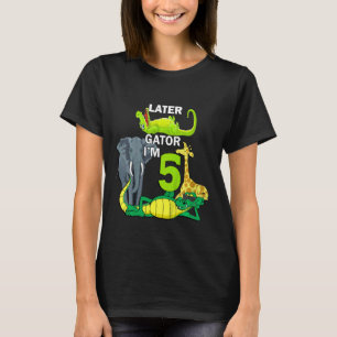 T-shirt Enfants 5 ans Anniversaire Animaux Safari Zoo