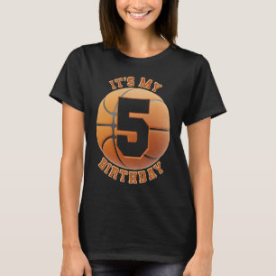 T-shirt Enfants 5 ans Anniversaire Garçons basketball 5e n
