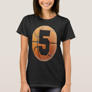 T-shirt Enfants 5 ans Anniversaire Garçons basketball 5e n