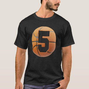 T-shirt Enfants 5 ans Anniversaire Garçons basketball 5e n