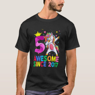 T-shirt Enfants 5 Ans Awesome Depuis 2017 Dabbing Unicor