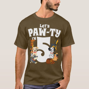 T-shirt Enfants 5 ans Chien chiot Anniversaire Chien pawty