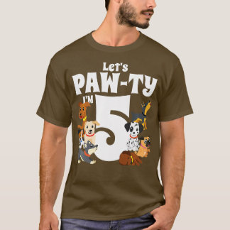 T-shirt Enfants 5 ans Chien chiot Anniversaire Chien pawty