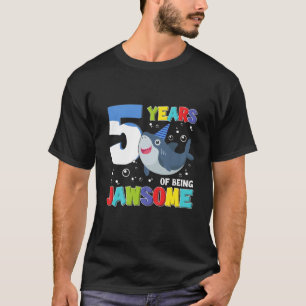T-shirt Enfants 5 Ans D'Être Jawsome Awesome Requin 5E Bi