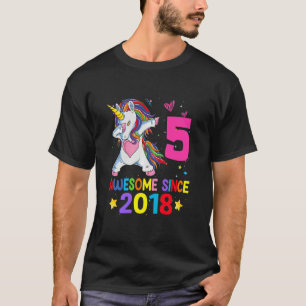 T-shirt Enfants 5 ans Filles Ados Dabbing Unicorn 5e B