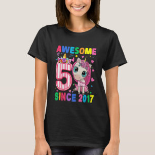 T-shirt Enfants 5 ans Filles Ados Unicorn 5e anniversaire