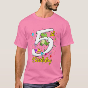 T-shirt Enfants 5 ans Filles Cinquième Anniversaire Rex