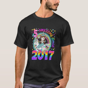 T-shirt Enfants 5 ans Filles mignonnes Sirène Awesome Depu