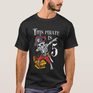 T-shirt Enfants 5 Ans Pirate Anniversaire Pirates Dabbing