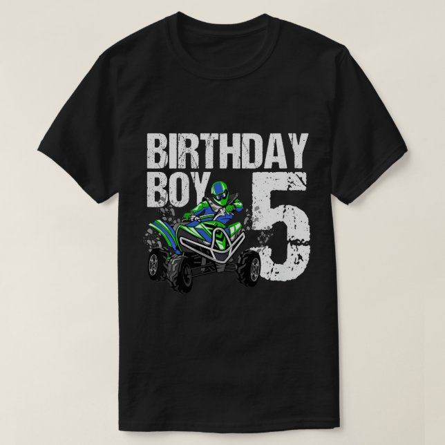 T-shirt Enfants 5 ans Quad Anniversaire Thème de fête VTT  (Design devant)