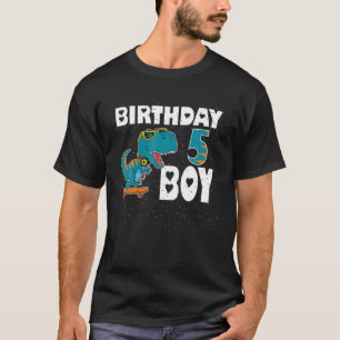 T-shirt Enfants 5 Ans S 5E Anniversaire Garçon T Rex Dinos