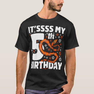 T-shirt Enfants 5 ans Serpent 5 ans fête d'anniversaire Bo