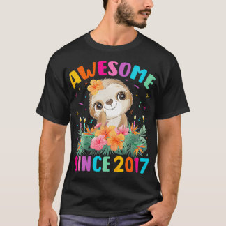 T-shirt Enfants 5 ans Sloth Lover Awesome depuis 2017 5t
