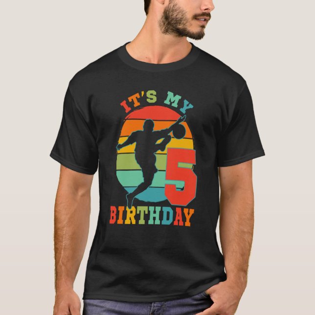 T-shirt Enfants 5 ans Soccer C'est mon anniversaire Fête E (Devant)