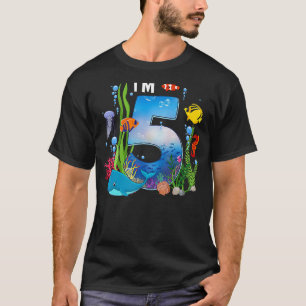 T-shirt Enfants 5 ans Vieux Océan Vie Baleine Dauphin Requ