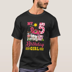 T-shirt Enfants 5e anniversaire Ferme Animaux Fille 1 ans 