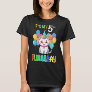 T-shirt Enfants 5e anniversaire fille chat chemise cinquiè