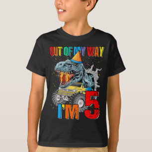 T-shirt Enfants 5e anniversaire garçon Monster camion Dino
