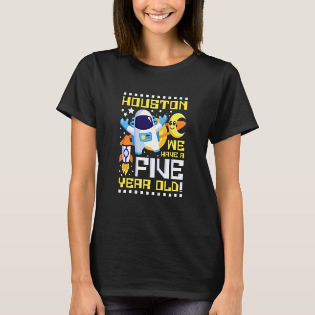T-shirt Enfants 5e anniversaire Houston Nous avons cinq an (Devant)
