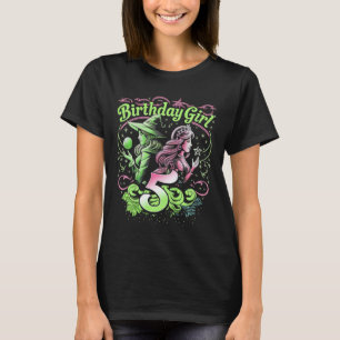 T-shirt Enfants 5e Anniversaire Sorcière rose et verte 5 A