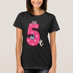 T-shirt Enfants 5ème anniversaire de chat célébrant 5 ans