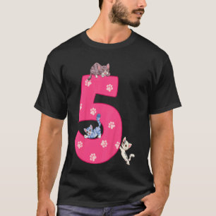 T-shirt Enfants 5ème anniversaire de chat célébrant 5 ans