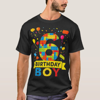 T-shirt Enfants 6 ans Bâtiment Blocs 6e Anniversaire Garço