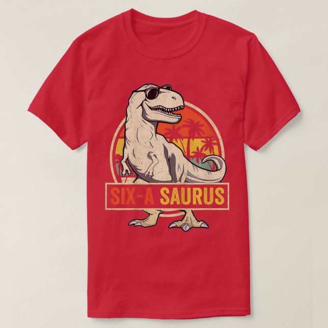 T-shirt Enfants 6 ans Dinosaure Anniversaire 6e T Rex Dino (Design devant)