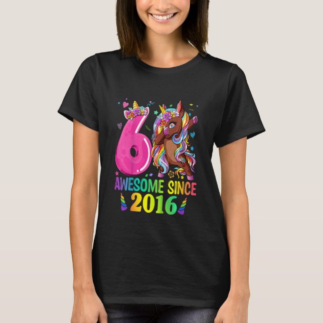 T-shirt Enfants 6 ans Filles Ados Dabbing Unicorn 6e B (Devant)