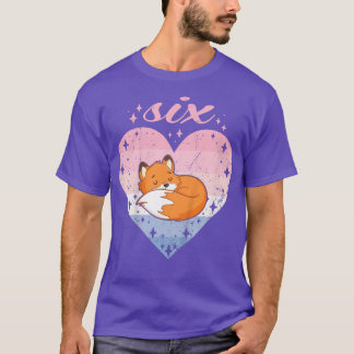 T-shirt Enfants 6 ans Mignonne Fox Anniversaire Fille 6e B