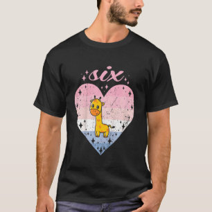T-shirt Enfants 6 ans mignonne Giraffe Anniversaire Fille 