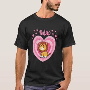 T-shirt Enfants 6 ans mignonne Lion Anniversaire Fille 6e