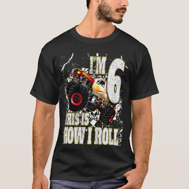 T-shirt Enfants 6 ans Monster Truck Anniversaire (Devant)