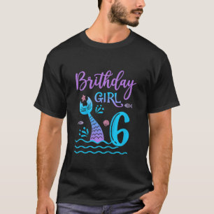 T-shirt Enfants 6 ans queue de sirène 6e anniversaire fill