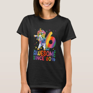 T-shirt Enfants 6e anniversaire 6 ans Filles Ados Dabbing