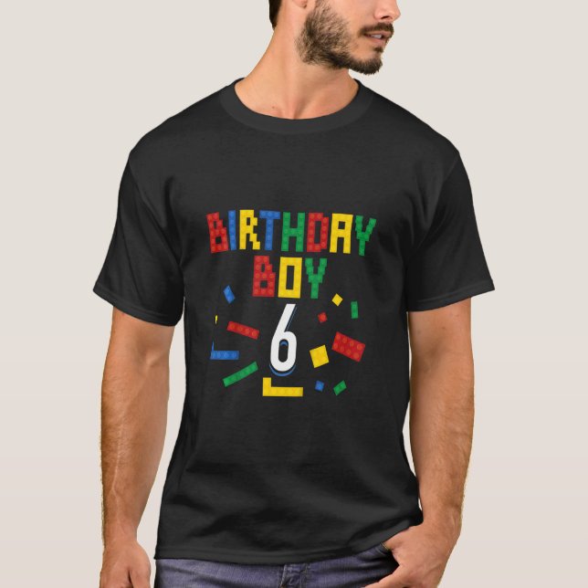 T-shirt Enfants 6e anniversaire 6 ans Vieux garçons Bâtime (Devant)