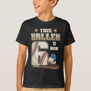 T-shirt Enfants 6e anniversaire Baseball Boy Six ans