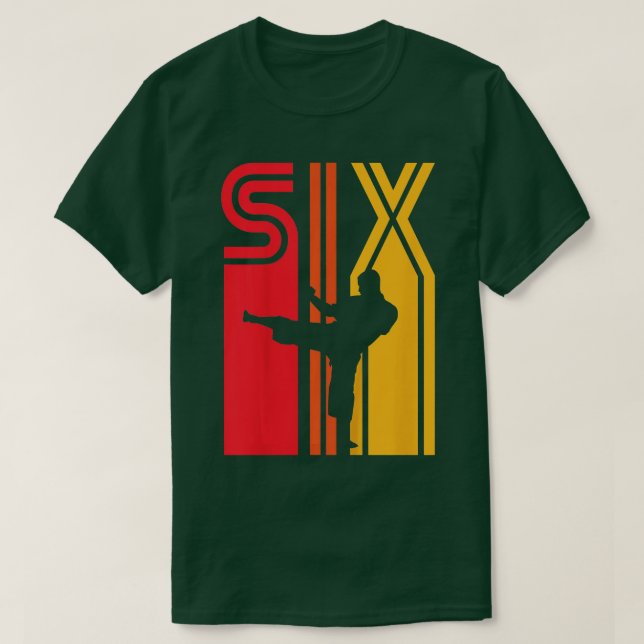 T-shirt Enfants 6e anniversaire Cadeau Karate Retro Taekwo (Design devant)