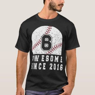 T-shirt Enfants 6e anniversaire de Baseball Boy Né En 2016